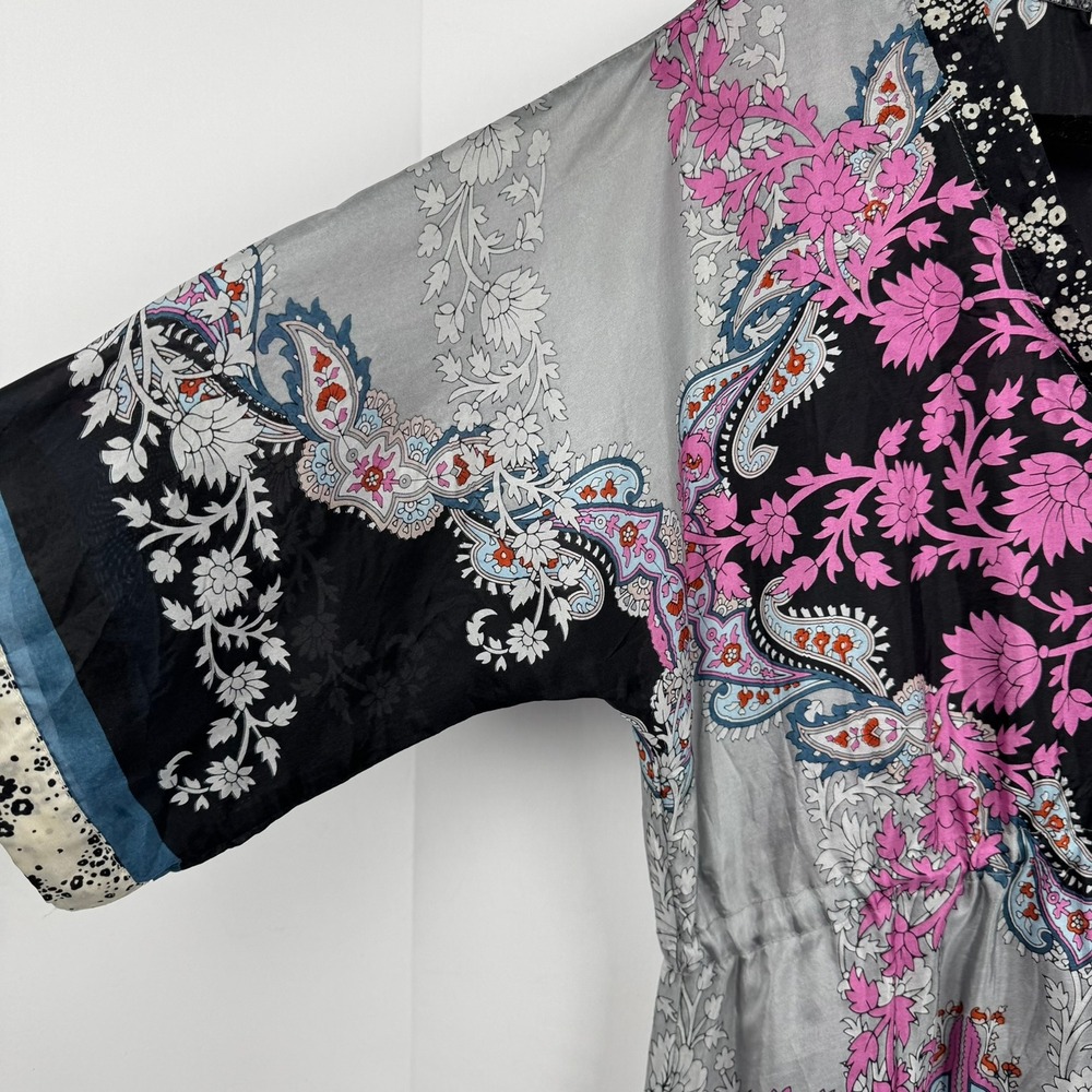 JOHNNY WAS OCARINA Tunic Boho Floral 100% Silk Sz‎ Medium ($178 MSRP) - Picture 2 of 12